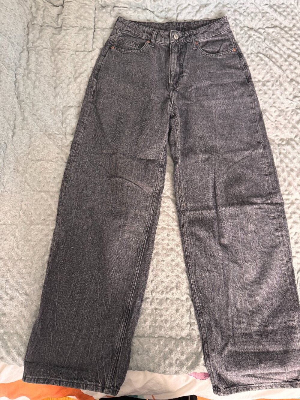 H&M &DENIM baggy dark grey denim